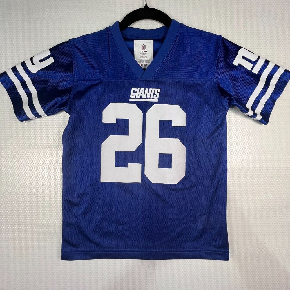 NFL NY Giants Saquon Barkley #26 Home Football Jersey Youth S 6-7 Blue Home Kids